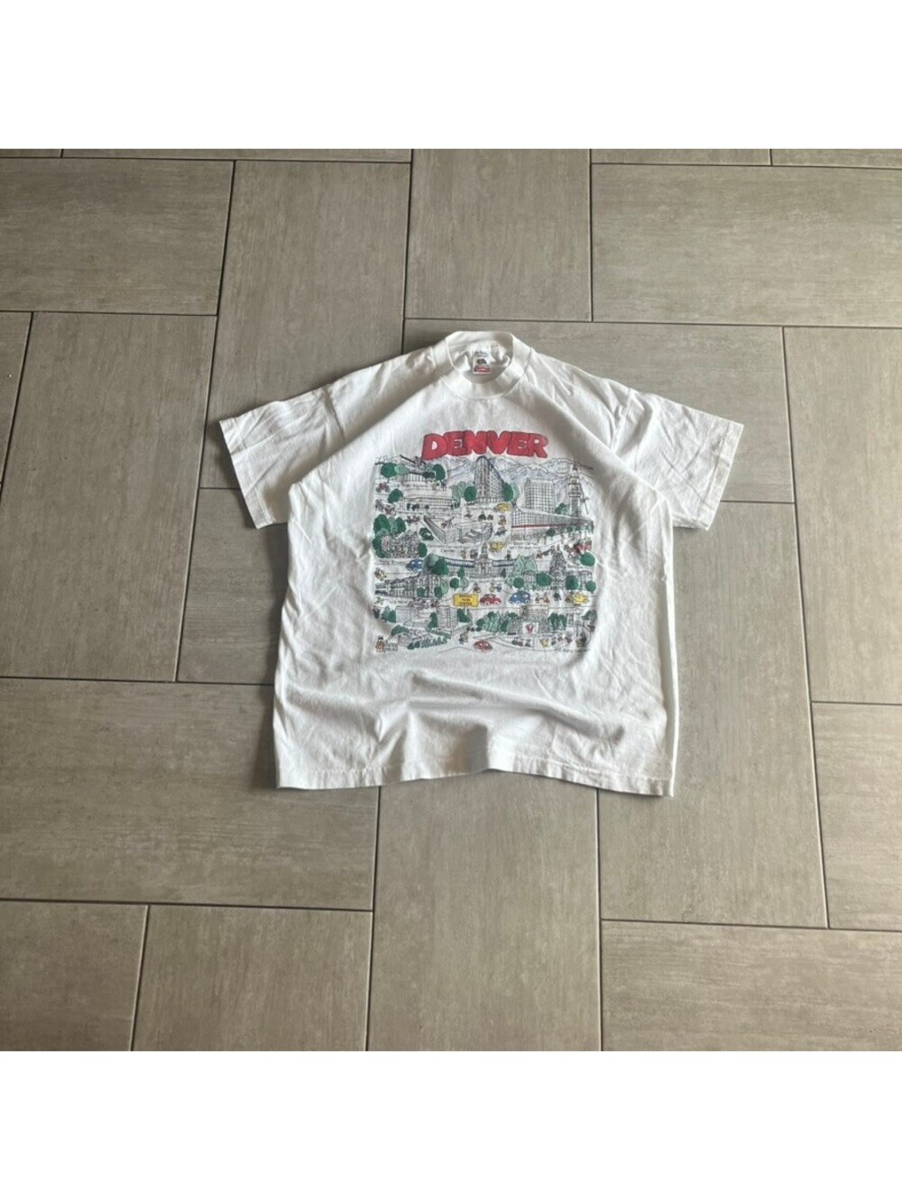 Vintage Fruit of the Loom Denver Graphic Cotton T-Shirt XL
